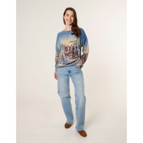 Blue Vanilla Dog Print Long Sleeve Jumper