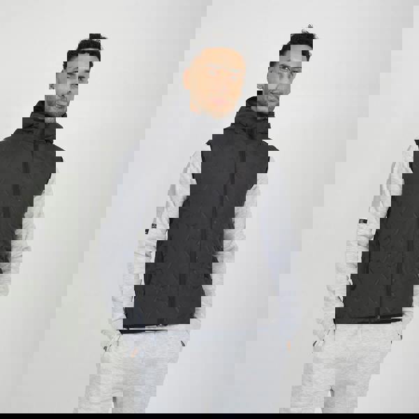 Brave Soul Charcoal Heat Seal Padded Hooded Gilet - Charcoal Image 1