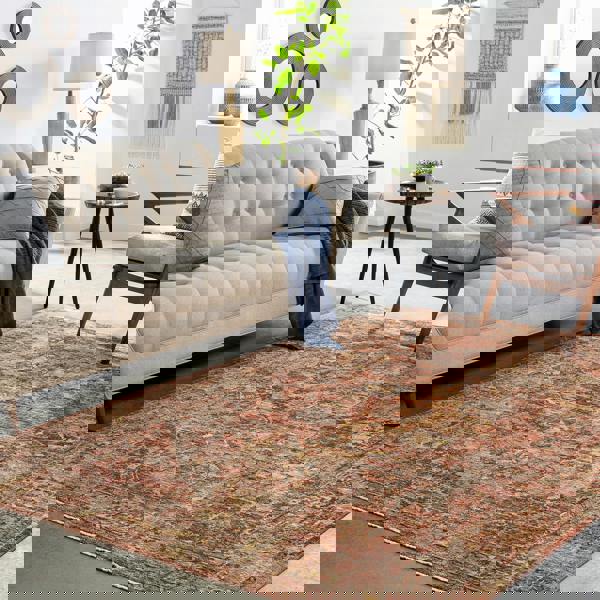 Livabliss Mirabel-Vintage Beige Brown Traditional Boho Fringe Rug