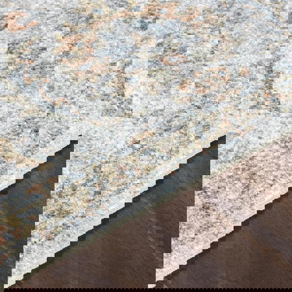 Livabliss Lillian-Washable Grey Yellow Blue Traditional Vintage Boho Rug