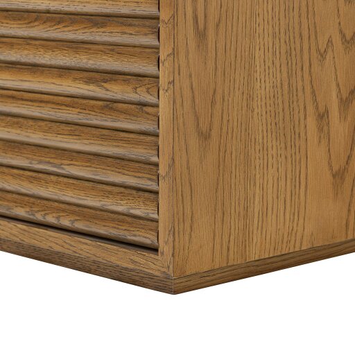 Wyld Haus Velagio Natural Oak Ribbed 2 Drawer Bedside Table