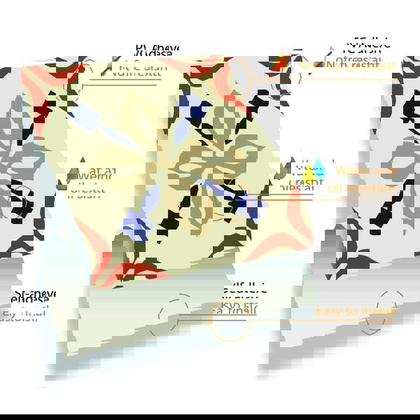 WT1564 - Bahia Burnt Orange and Beige Moroccan Wall Tile Sticker Set - 15 cm x 15 cm - 24 pcs