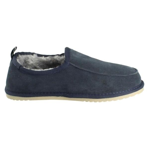 Hush Puppies Mens Hush Puppies Suede Leather Faux Fur Cosy Loungewear Slippers Charles