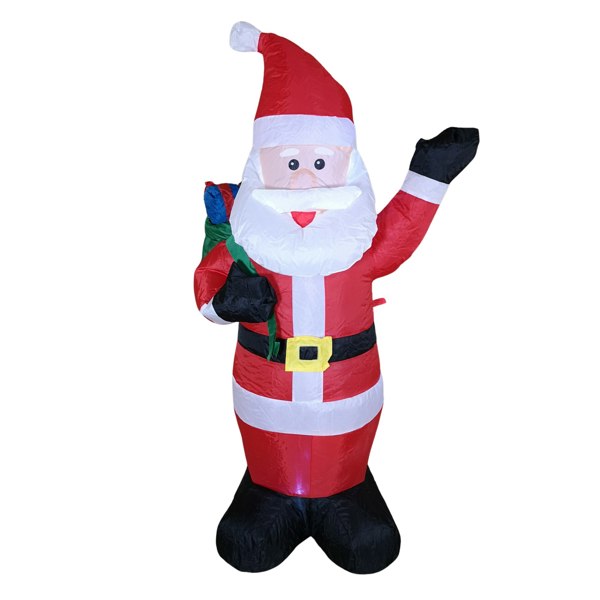 Samuel Alexander 130cm (4ft) Inflatable LED Outdoor Christmas Standing Santa with Gift in Sack