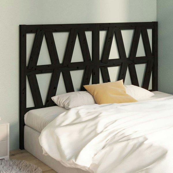 Berkfield Bed Headboard Black 166x4x100 cm Solid Wood Pine