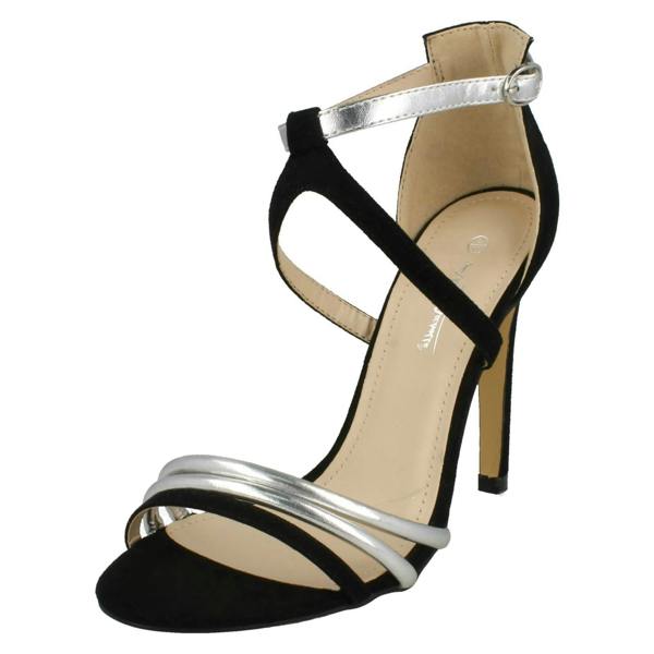 Anne Michelle Ladies Anne Michelle High Heel Strappy Mule Sandals