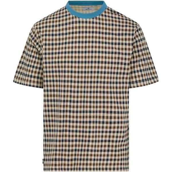 Aquascutum Active CHECK T SHIRT  AA B006 TS007 18 Avio (BLUE) T-Shirt Mens M
