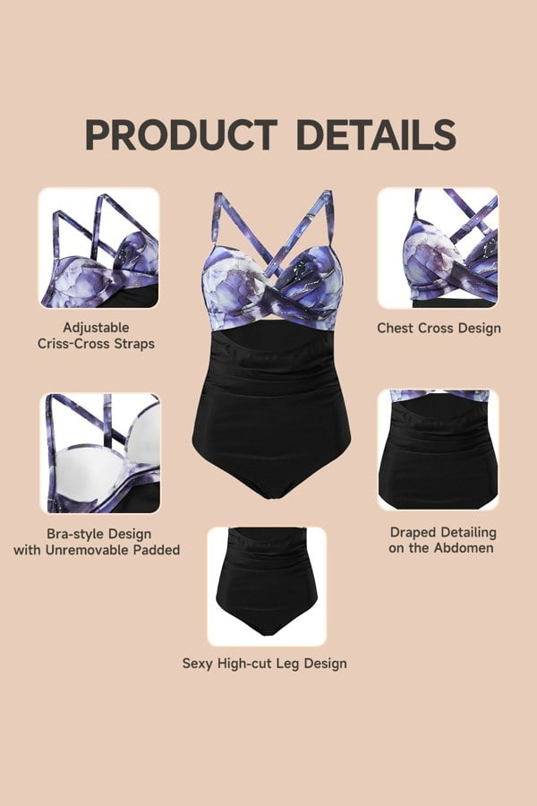 Modishion Chic Twist Front One-Piece Swimsuit