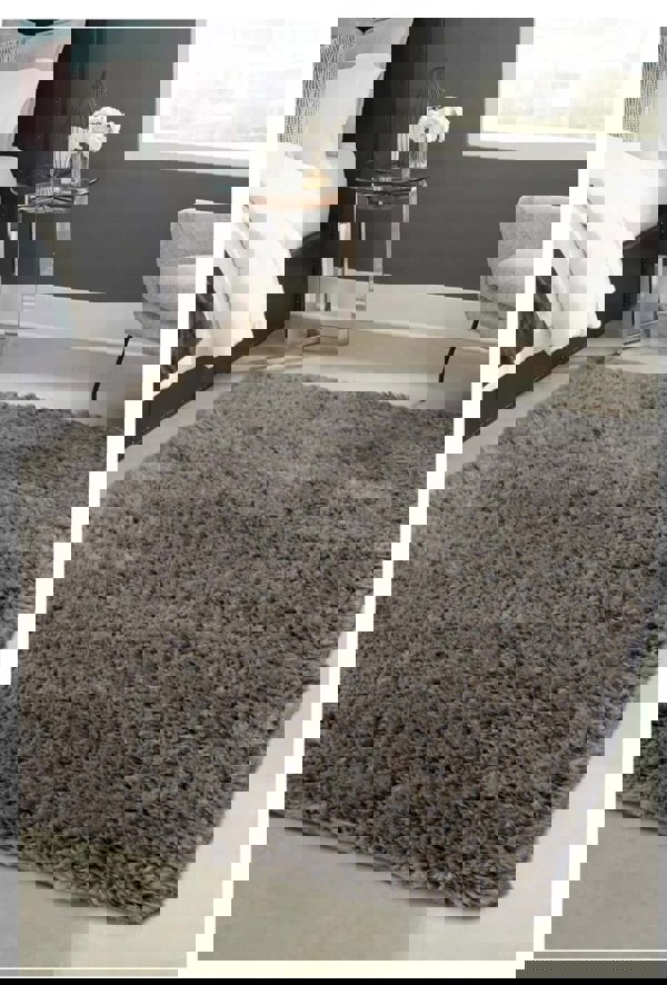 Machine Washable Shaggy Rug Plain Design in Grey – The Rugs