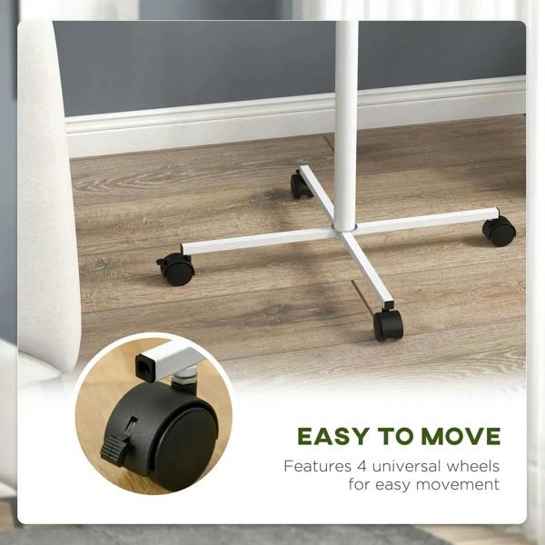 White bird stand base with four universal caster wheels for easy movement