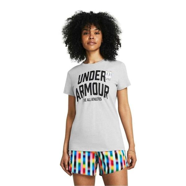 Under Armour Womens/Ladies Pride Embroidered Crew Neck T-Shirt - Grey - 