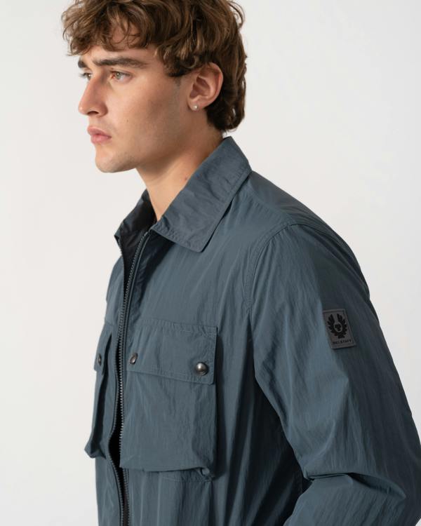 Logo detail of Belstaff Mens Tourer Overshirt - Petrol