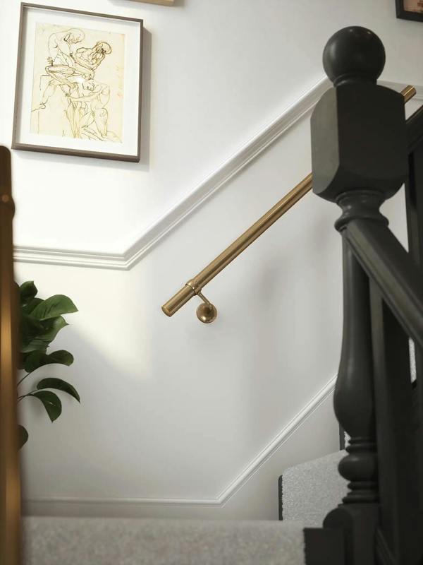 Handrails Direct Loxley Antique Brass Straight Flight Handrail