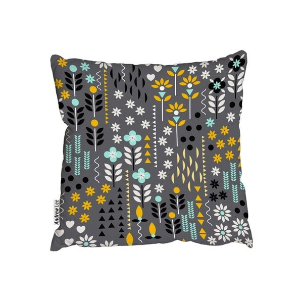 Benjamin Tate Design Geometric flower and Ornamental, traditional flowers (Outdoor Cushion)