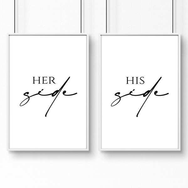 1st wedding anniversary gift | set of 2 wall art prints