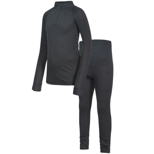 Trespass Kids Unisex Unite360 Thermal Base Layer Set (Top And Bottoms) - Black