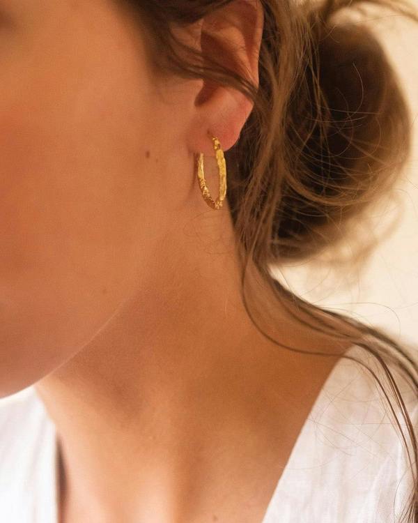 14K Medium Gold Thin Hoop Earrings - Earrings - Elk & Bloom