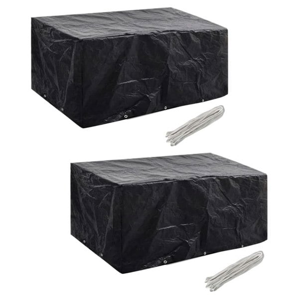 Berkfield Garden Furniture Covers 2pcs 6 Person Poly Rattan 240x140cm