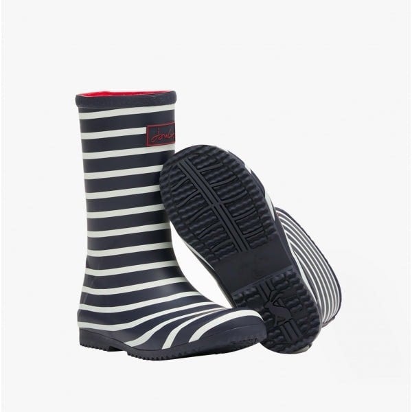 Joules ROLL UP WELLY Boys Rubber Wellies Navy Stripe