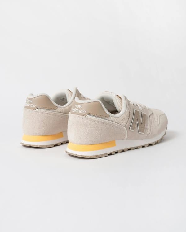 back of New Balance 373 Womens Trainers in Linen