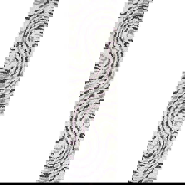 Moodi Shaggy Grey/Purple rug, striped design, soft pile | THE RUGS