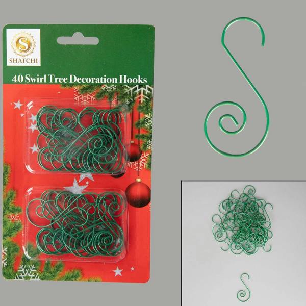40 Pcs Green Swirl Tree Decoration Hooks for Secure Ornament Hanging image 6