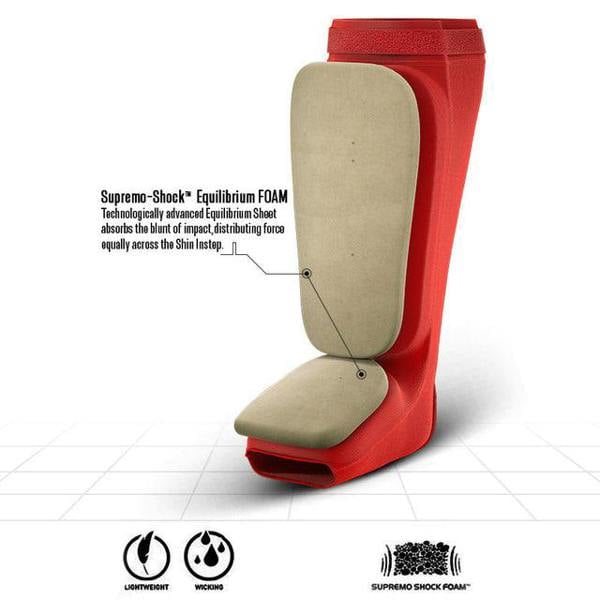 RDX Sports HOSIERY SHIN INSTEP FOAM RED/WHITE