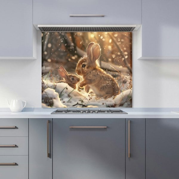 Warren Reed - Designer Winter Woodland Rabbits Kitchen Splashback