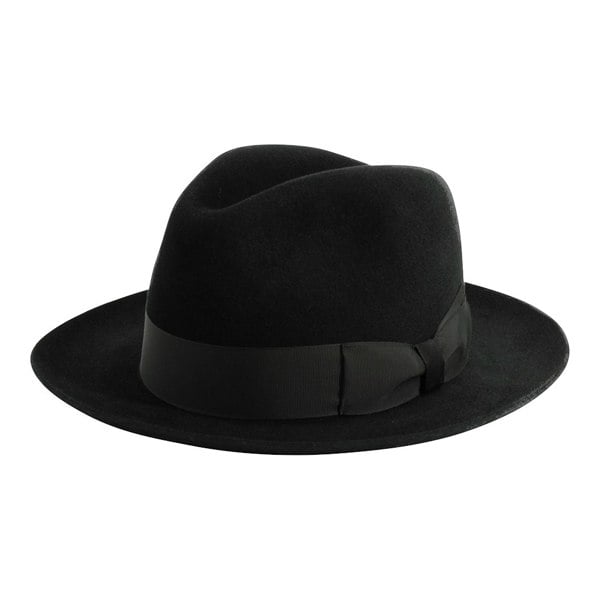 Gamble & Gunn 'Shirwell' Luxury Handmade Fur Felt Fedora - Black