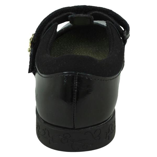 Clarks Girls Clarks Key Detail T-Bar School Shoes Lock Shine
