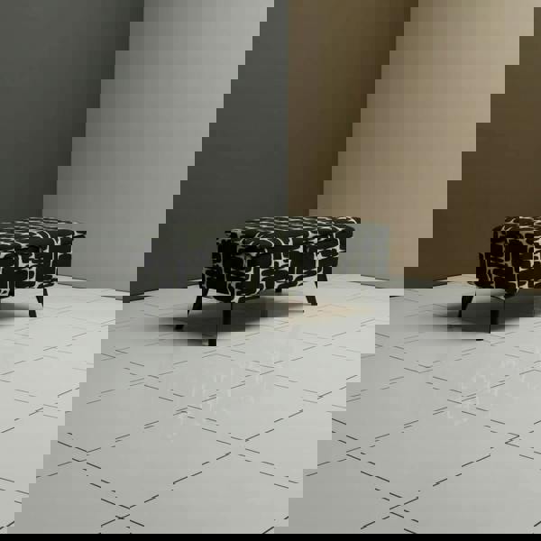 Elegant Artisanal Patterned Fabric Ottoman for Home Seating