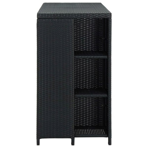 Berkfield Bar Table with Storage Rack Black 120x60x110 cm Poly Rattan