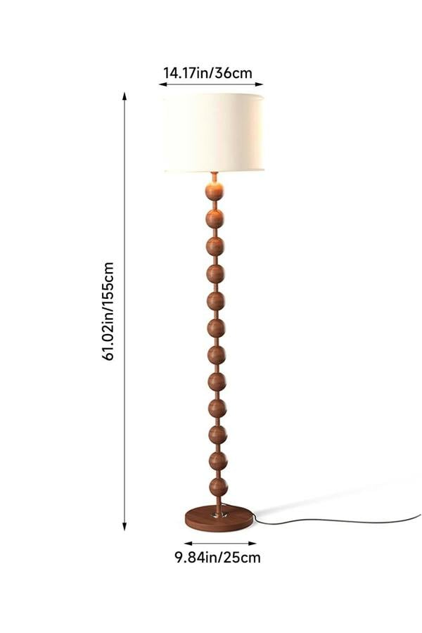 Living and Home Modern Chinese-Inspired Standing Floor Lamp with Fabric lampshade and Metal Base