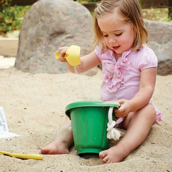 Green Toys Sand Play Set (Green Bucket) - Made From 100% Recycled Plastic