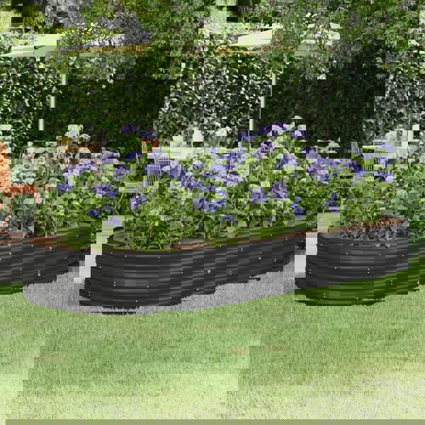 Berkfield Garden Raised Bed Powder-coated Steel 296x140x36 cm Anthracite