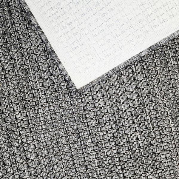 Non-Slip Dark Grey Kitchen Rug Plain Solid Design Flat Weave Sisal Look Mat and Runner