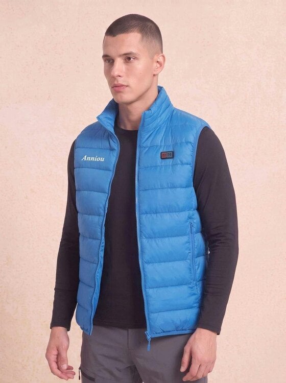 Anniou Men's Heated Puffer Vest - light blue