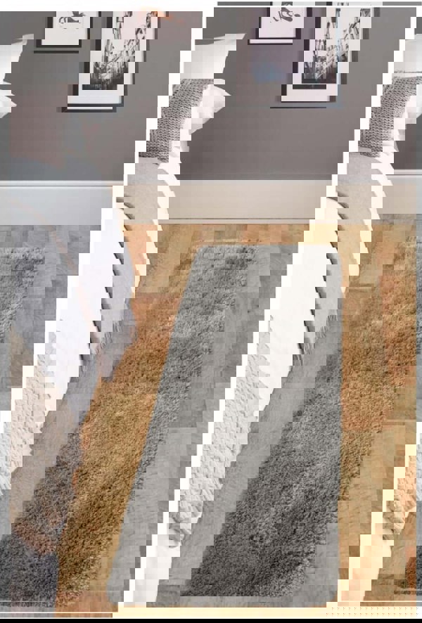 Machine Washable Shaggy Rug Plain Design in Grey – The Rugs