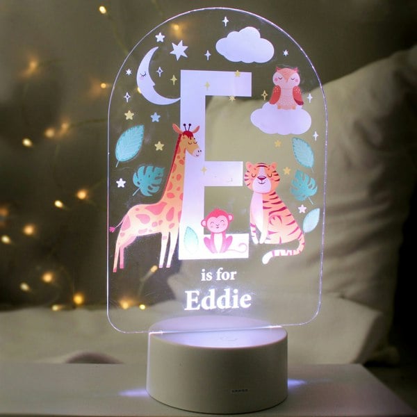 Personalised Memento Company Personalised Animal Alphabet LED Colour Changing Night Light