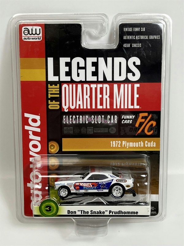 Auto World Slot Cars 1972 Plymouth Cuda Don The Snake Prudhomme HO Scale SC376-3