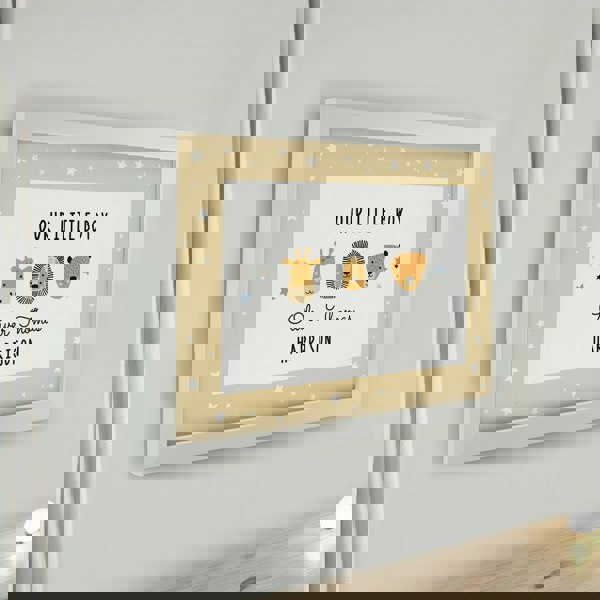 Personalised Memento Company Personalised Scandi Animals White Poster Frame