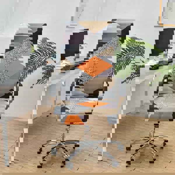 Anyseat Office Chair Cover Pink Beige Geometric Large Non-Slip Rotating Seat Case Universal Armrest Chair Protector