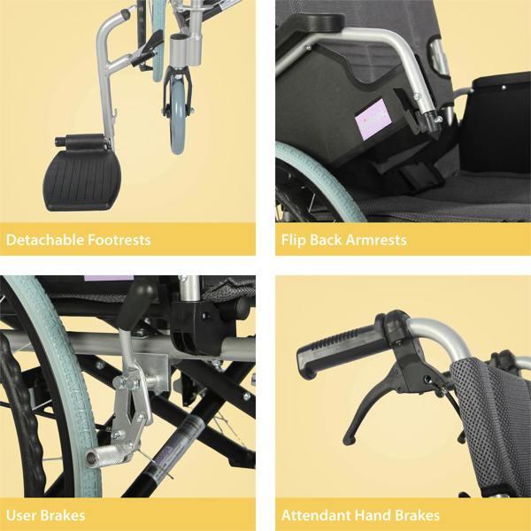 Aidapt Deluxe Self Propelled Wheelchair