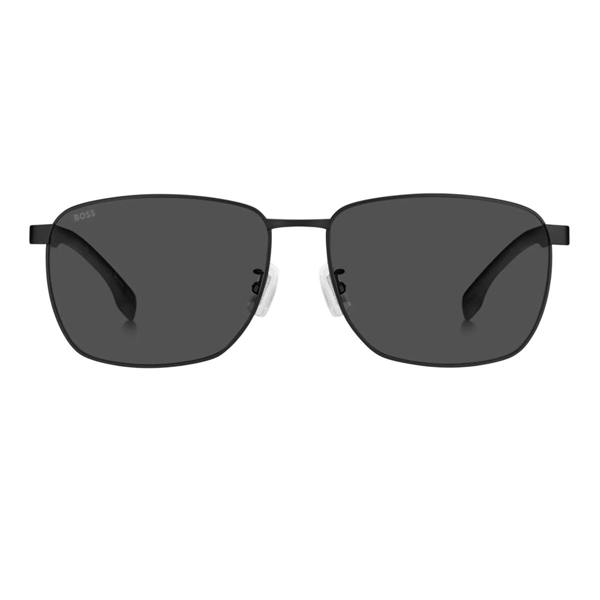 Hugo Boss Mens Rectangle Sunglasses - Dark Ruthenium/Grey - 