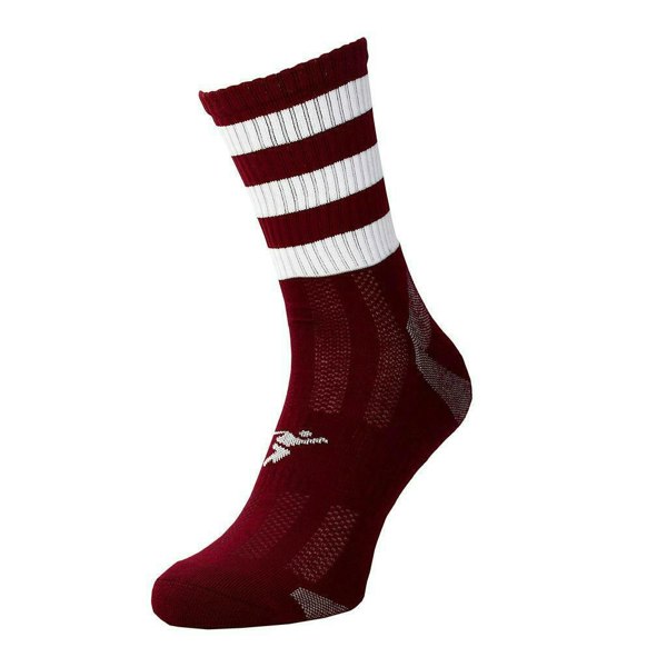 Precision Unisex Adult Pro Hooped Football Socks - Maroon/White