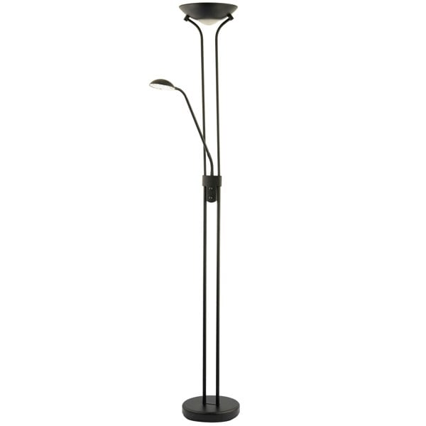 LED Mother and Child Floor Lamp in Matte Black with Rotary Dimmer Switches Image 1