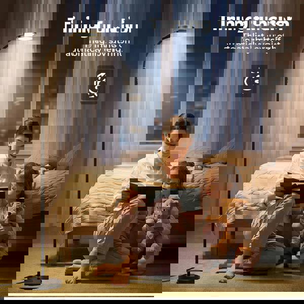 Emitto LED Floor Lamp Dimmable Standing Reading Light Remote Control Black 12W