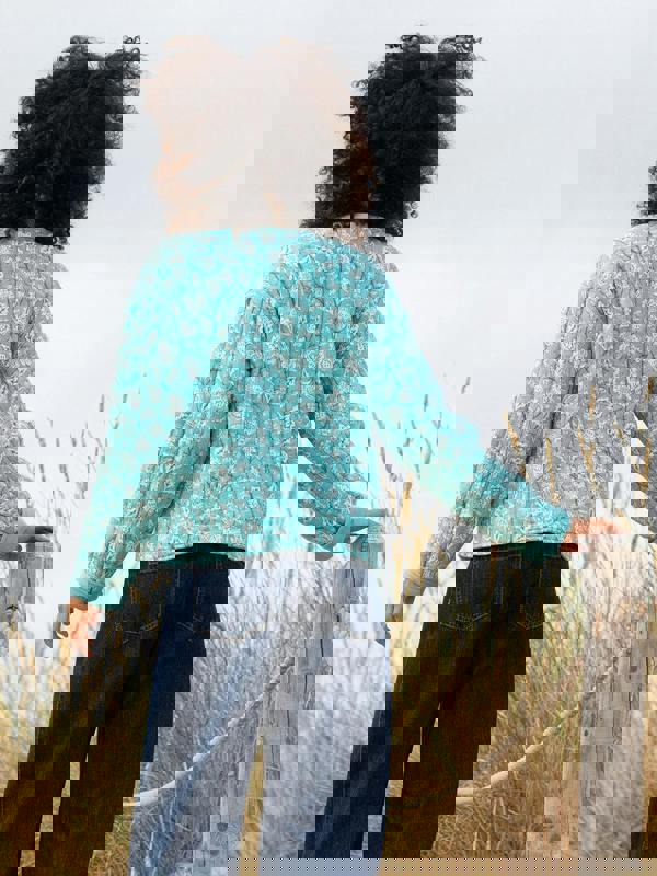 Kite Womens Organic Harbin Quilted Jacket Ocean Bloom