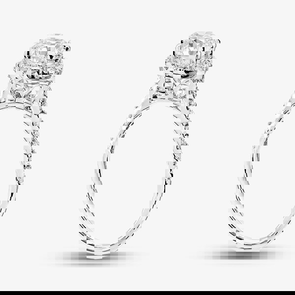 T. H. Baker 9ct White Gold 2.40ct Brilliant Cut Lab Grown Diamond Halo Ring LGR43488-240SF