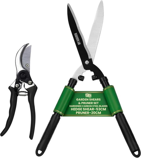 My Garden Outdoor Living My Garden Hedge Shears & Pruner Set - Secateurs with Sharp Blades, Soft Grip Handles Gardening Clipper for Shrubs & Bonsai